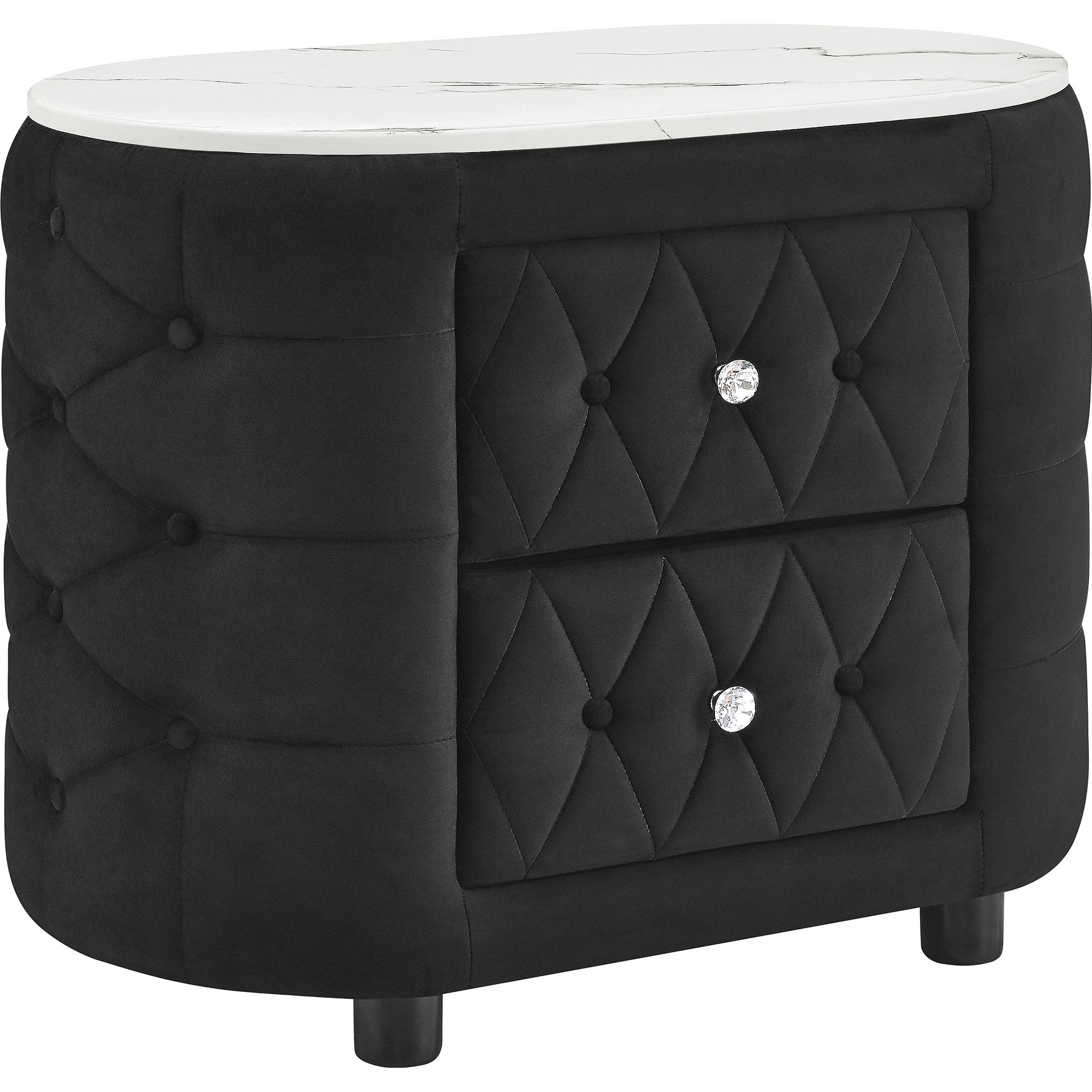 Crown Mark Natalia 5115BK-2 2-Drawer Nightstand - Black IMAGE 1